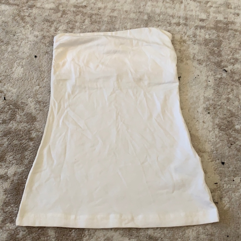 H&M white tube top with built in bra